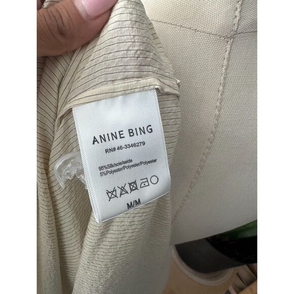 Anine Bing Women's Long Sleeve Silk Button Up Top - Picture 5 of 6